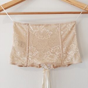 silence + noise Maya eyelash lace corset belt